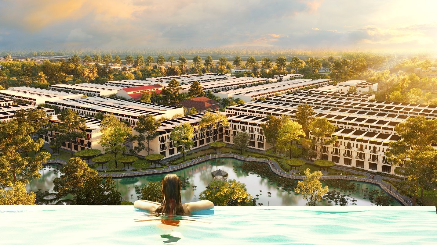 A person in a pool with a pool and a cityAI-generated content may be incorrect.