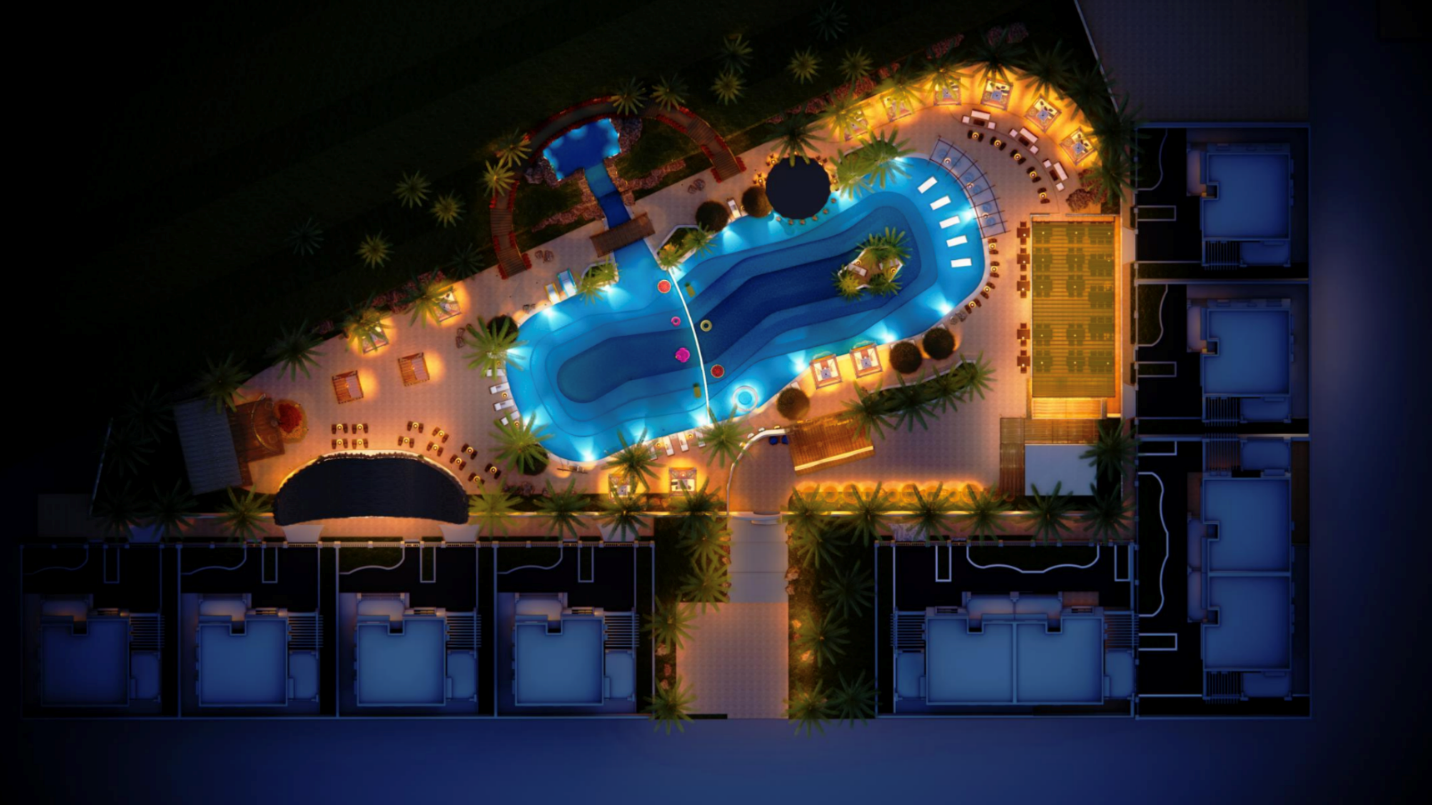 A pool and a pool in a resortAI-generated content may be incorrect.
